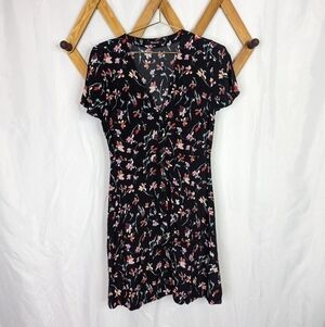 Madewell Dainty Floral Button Front V-Neck Mini Dress - Size 0